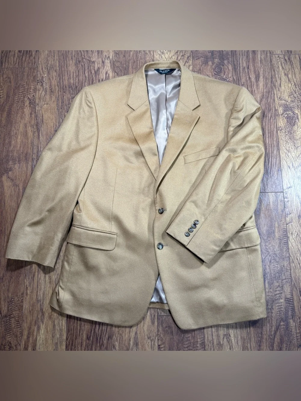 JOS. A. BANK 100% Cashmere Blazer 46S Camel Beige Made in Haiti